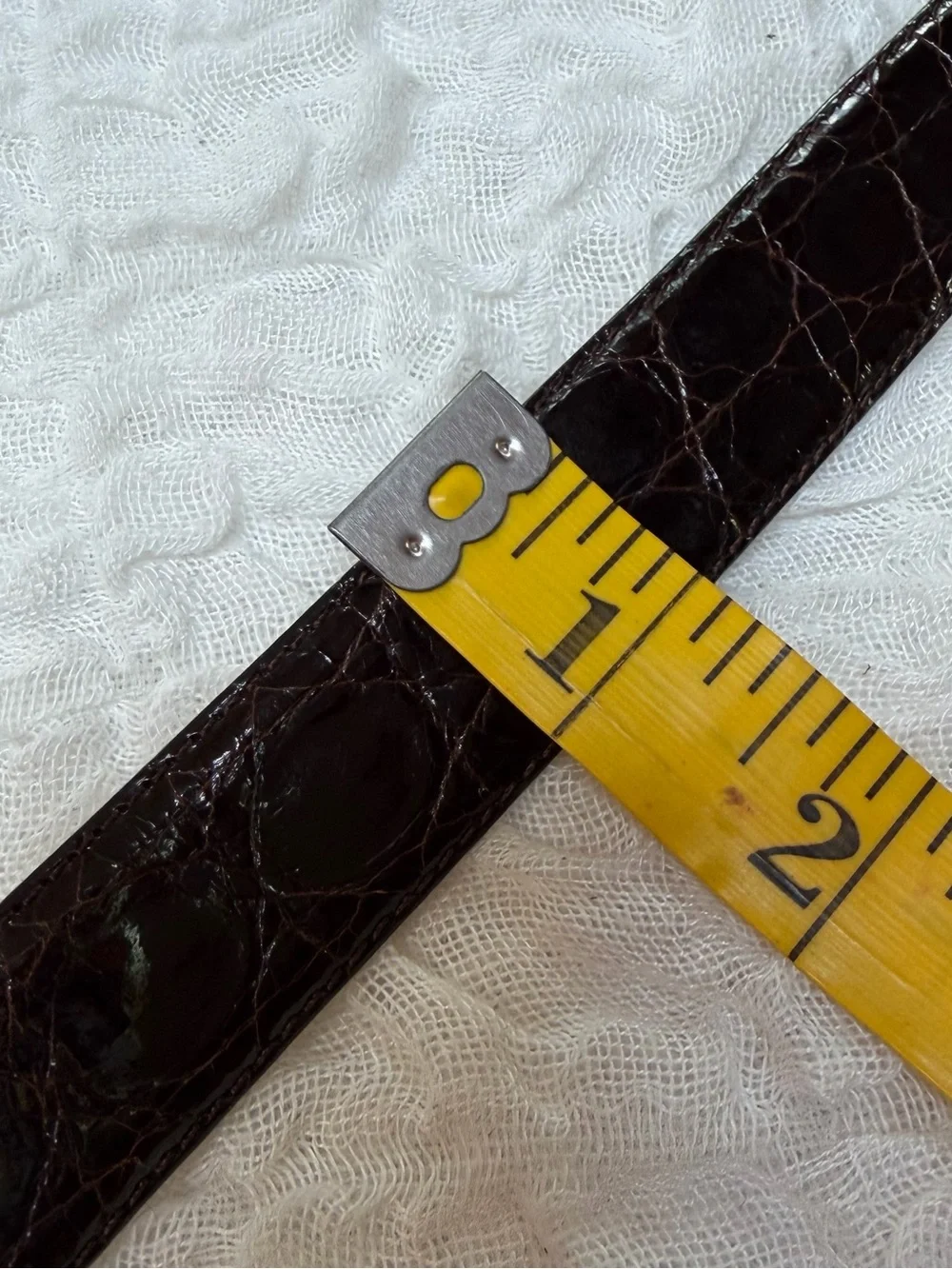 Vintage Bally Genuine Crocodile Leather Belt Italy Gold Buckle 36